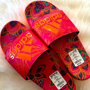 Brand new Bright orange Adidas sandals